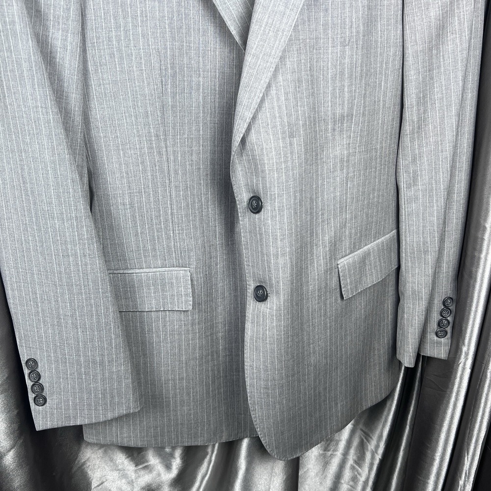 Brooks Brothers Regent Fit 41L Men's Coat Jacket Gray Stripe Tollegno 1900 Italy - Picture 10 of 16
